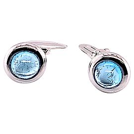 4.63 Carat Blue Topaz Cufflinks