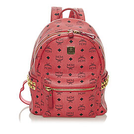 MCM Studded Visetos Leather Backpack