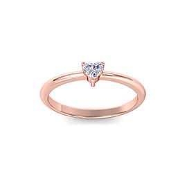 GLAM ® Heart shaped petite diamond ring in 14K gold with white diamonds of 0.25 ct in weight