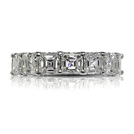 8 CARAT ASSCHER CUT DIAMOND ETERNITY BAND IN 18K WHITE GOLD MICRO PAVE PRONG 50 POINTER BY MIKE NEKTA