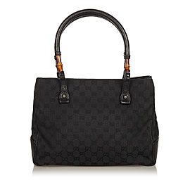 Gucci Bamboo GG Canvas Handbag