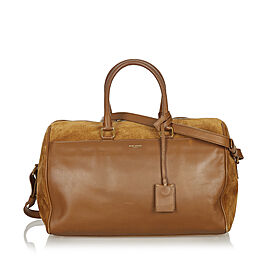 Saint Laurent Classic Duffle 12 Leather Boston Bag