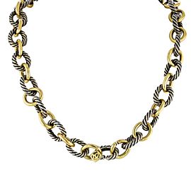 David Yurman Oval Link Necklace with 18k Gold