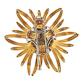 Verdura Diamond Gold Brooch Pin