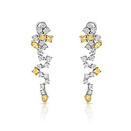 Madison Carat Round Brilliant Diamond Chandelier Earrings in 14 Karat White Gold