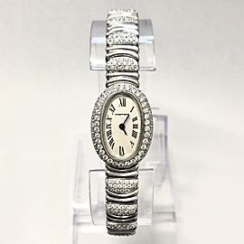 CARTIER BAIGNOIRE Mini 18K White Gold ~3.5TCW Watch