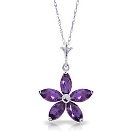 1.4 CTW 14K Solid White Gold I Summon You Amethyst Necklace