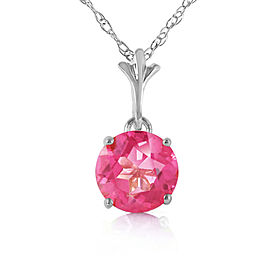 1.15 CTW 14K Solid White Gold Question Yourself Pink Topaz Necklace