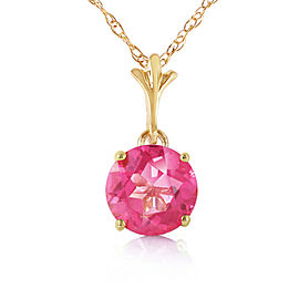 1.15 CTW 14K Solid Gold Elizabeth Bennet Pink Topaz Necklace