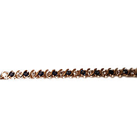 14K Yellow Gold Diamond & Sapphire Tennis Bracelet