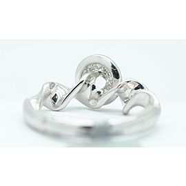 14K White Gold 12 Point Diamonds G-SI1 Swirl Ring