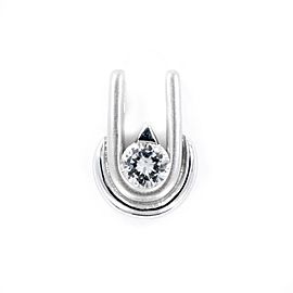 Horseshoe 18K White Gold 0.23Ct F-color Round Diamond Pendant