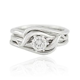 White White Gold Diamond Womens Ring Size 3.5