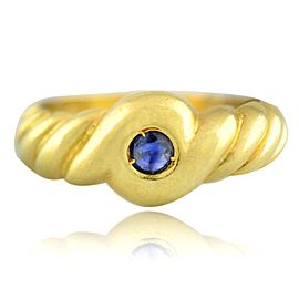 Yellow Gold Sapphire Mens Ring Size 7.5