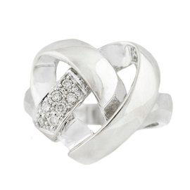 White White Gold Diamond Womens Ring Size 6