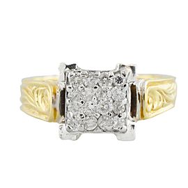 Yellow Gold Diamond Mens Ring Size 6.5