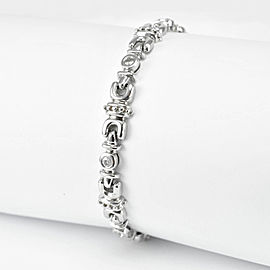 14K White Gold Tennis Bracelet 18.4 Gr 0.80 Ct Diamonds