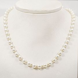 Cultured Pearls 14K White Gold Lock Necklace