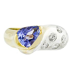 Diamond, Tanzanite Mens Ring Size 6.75