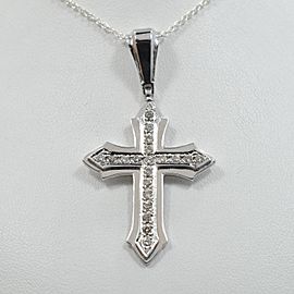 Diamond Cross 0.60Ct Pave Setting 14K White Gold