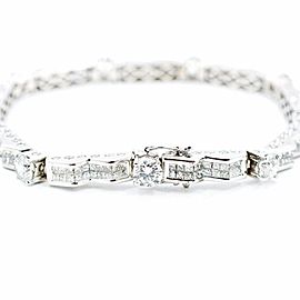 Diamond Bracelet In 14K White Gold Approximately 10.69 CT 22.9 Grams 7"