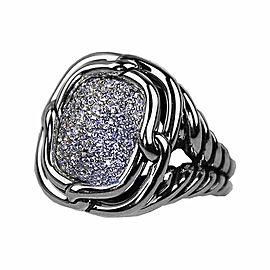 David Yurman Sterling Silver Labyrinth Diamond 0.752 Ctw Ring