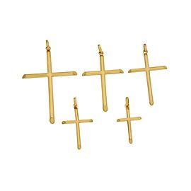 ▌ Luxo Solid 14k Yellow Gold 68,54,50,39,33 mm Height Cross Pendant »G17