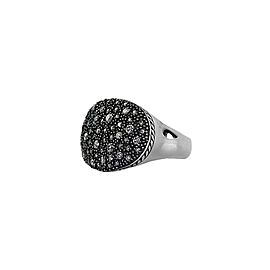 David Yurman Sterling Silver Small Starlight 0.63 Ct Diamond Ring Size 6