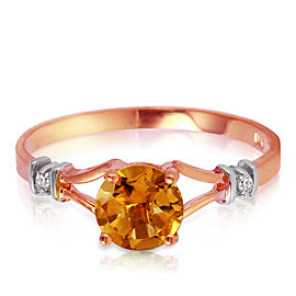 1.02 CTW 14K Solid Rose Gold Cathy Citrinediamond Ring