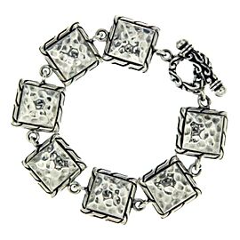 ¦ Handmade 925 Solid Sterling Silver Hammered Square Bali Women's Bracelet Size 5