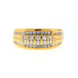 Yellow Gold Diamond Mens Ring Size 7.77