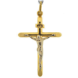 14K Yellow Gold Crucifix Cross Pendant