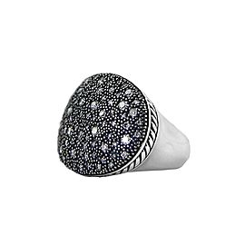 David Yurman 925 Sterling Silver 0.92ct Diamond Ring Size 7