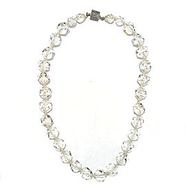 Joan Rivers 925 Sterling Silver & Clear Faceted Crystals Chunky Necklace