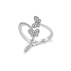 EFFY 14K White Gold Diamond Butterfly Ring Size