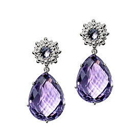 Anzie Sterling Silver Iolite, Amethyst Earrings