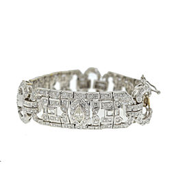 14K White Gold Vintage Inspired Diamond Bracelet