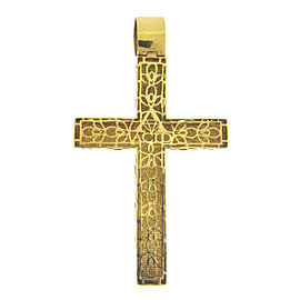 10k Yellow Gold Yellow Diamond Cross Pendant 12 Carats!