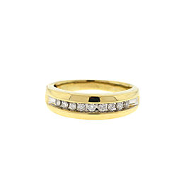 14k Yellow Gold Men's Diamond Wedding Band