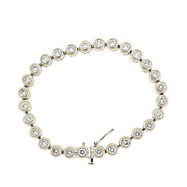 14K white Gold Bezel Set Diamond Tennis Bracelet