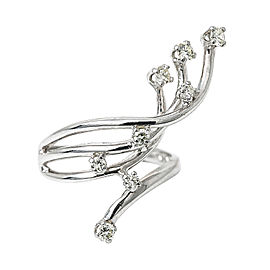 14K White Gold 0.40 Ct Diamond Branches Ring 4.6 Grams Ring Size 6