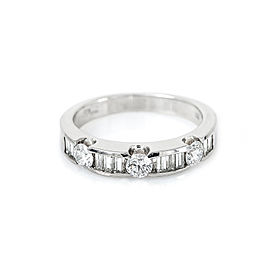 14K White Gold 1.0 CT F VS1 Diamond Band Ring 3.4 Grams Size 6