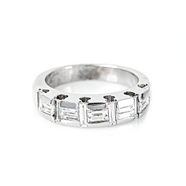 14K White Gold 1.20 CT G VVS1 Baguette Diamond Band Ring 6.3 Grams Size 6