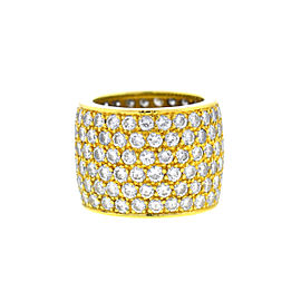 18k Yellow Gold Wide Six Row Diamond Ladies Band Ring 7.8 cts tw