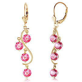 4.95 CTW 14K Solid Gold Chandelier Earrings Natural Pink Topaz