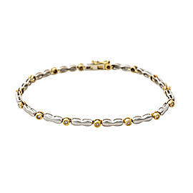 14K Two Tone Gold 0.42 Ct Diamond Bracelet 6.9 Grams 7"