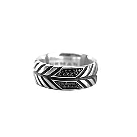 David Yurman ST Sterling Silver Diamond Ring Size 12