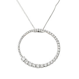 14K White Gold 1.75 Ct GSI2 Graduating Diamond Pendant Necklace 16" 9.6 Grams