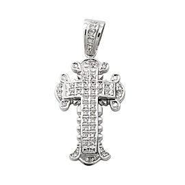 14K WHITE GOLD 2.25 CT H SI2 DIAMOND CROSS PENDANT 23.1 GRAMS 2.4"