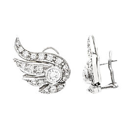 14K White Gold 2.31 Ct H SI2 Diamond Angel Wings Earrings 15.7 Grams